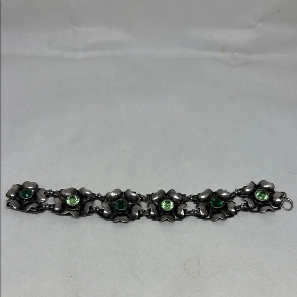 Gorgeous Hobe sterling silver floral bracelet.